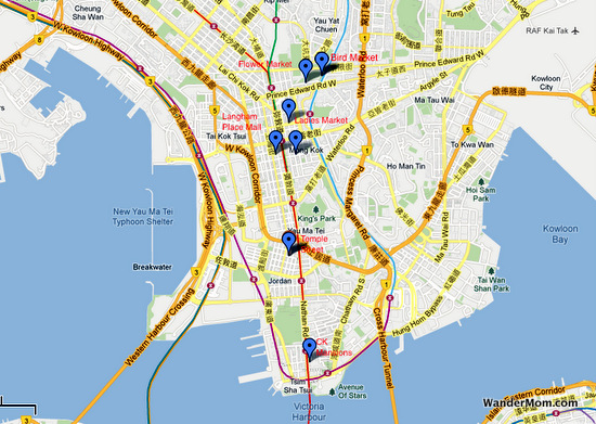 Hong Kong Markets Kowloon Map